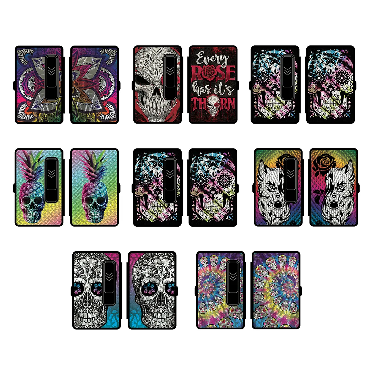 100s Cigarette Case with USB Coil Lighter - 8 Pieces Per Retail Ready Display 23303