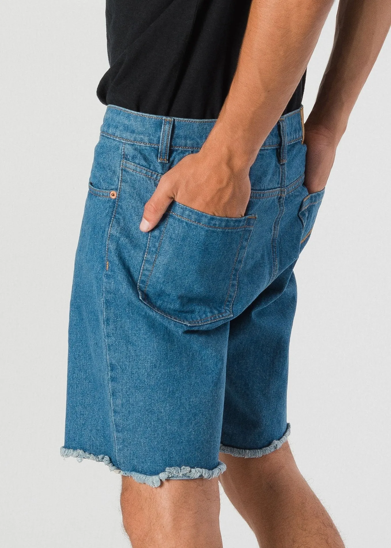 Afends Mens Stock - Cut Off Denim Short