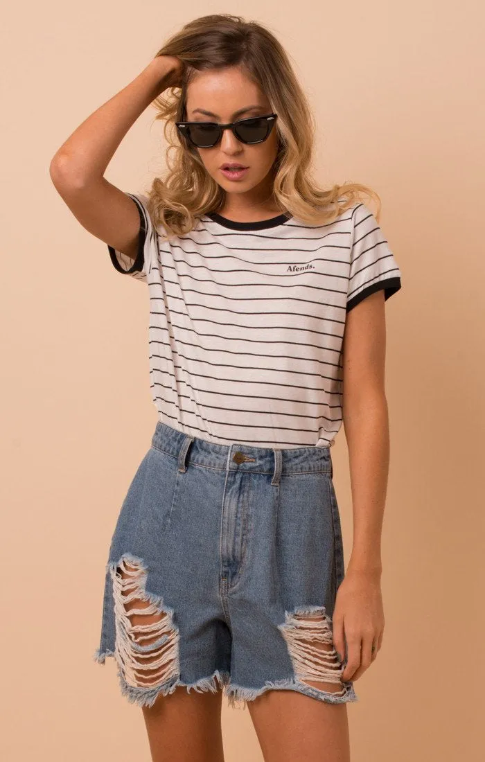 Afends Womens Beat Seventies - Denim Shorts