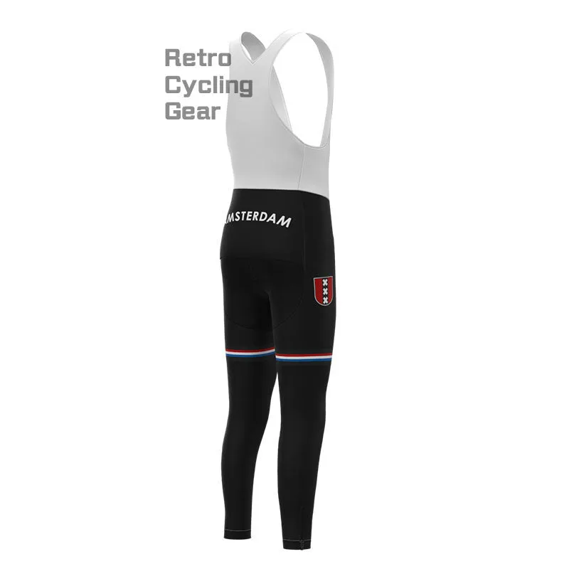 Amsterdam Black Fleece Retro Cycling Pants