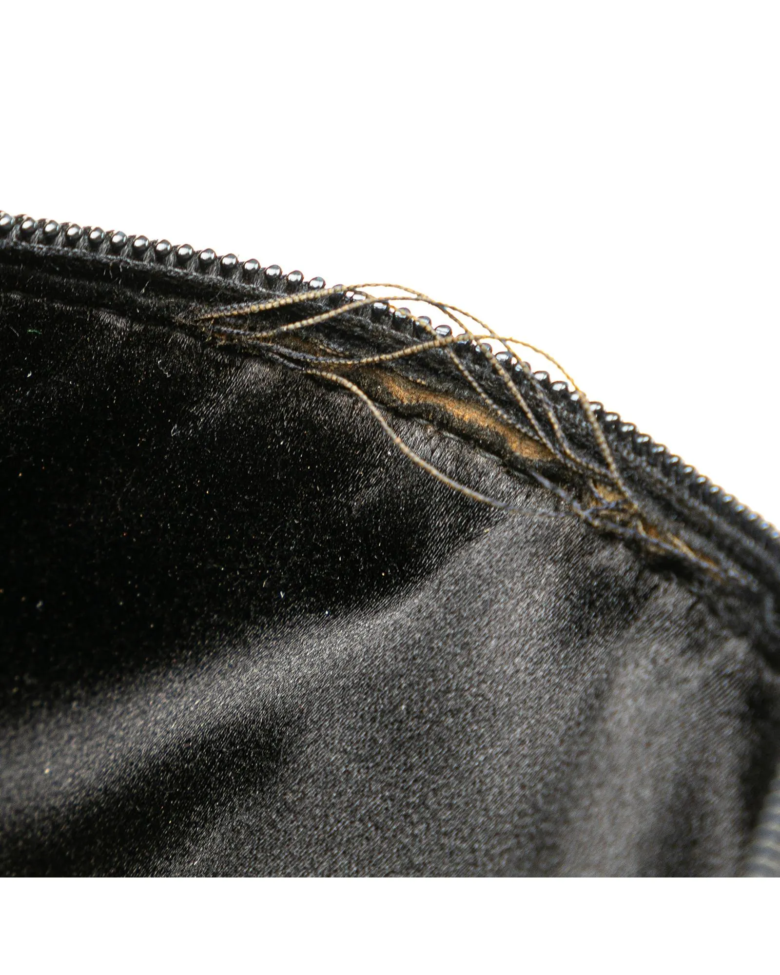 Beaded Embellished Satin Shoulder Bag with Zip Closure