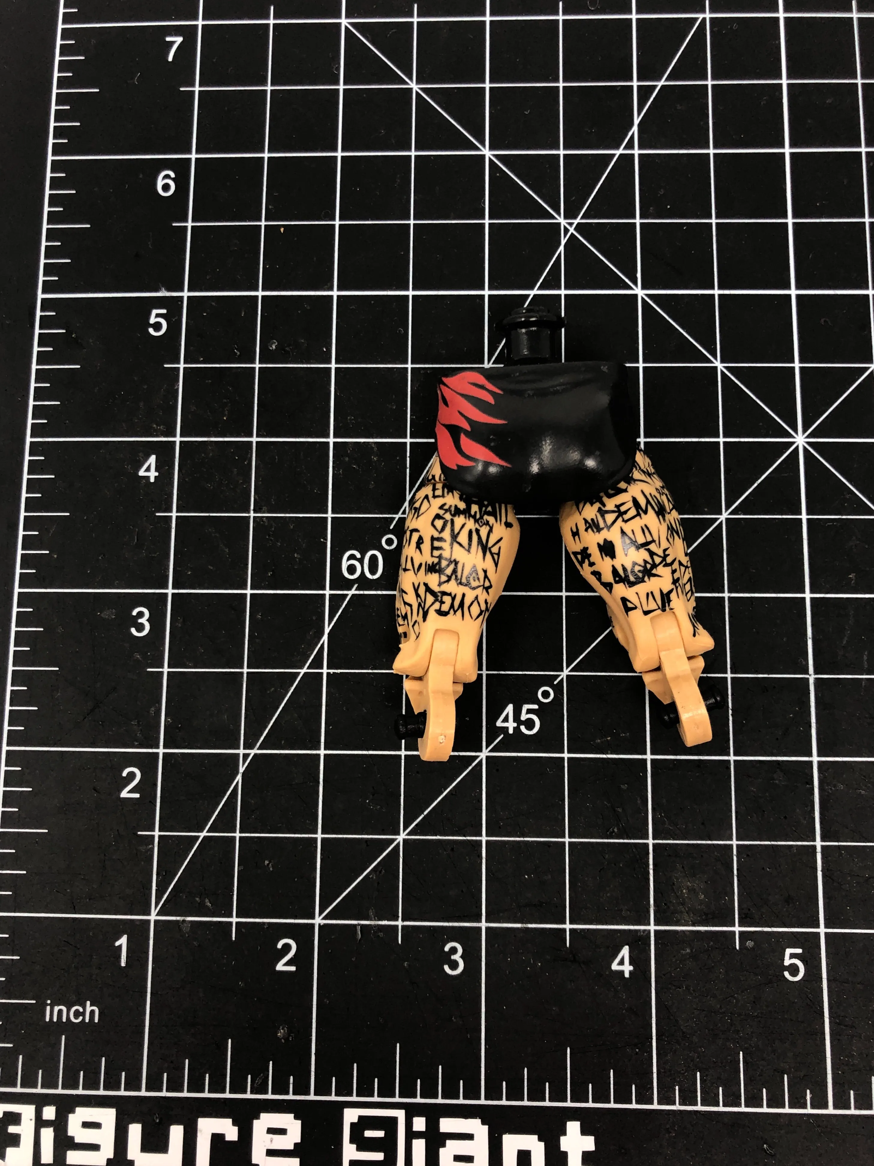 Black/Red Trunks with writing on leg