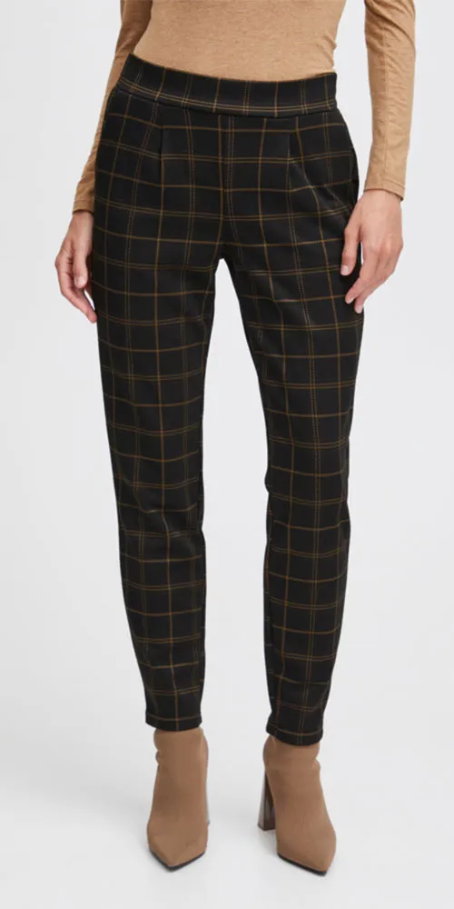 B.Young Plaid Ponte Pants