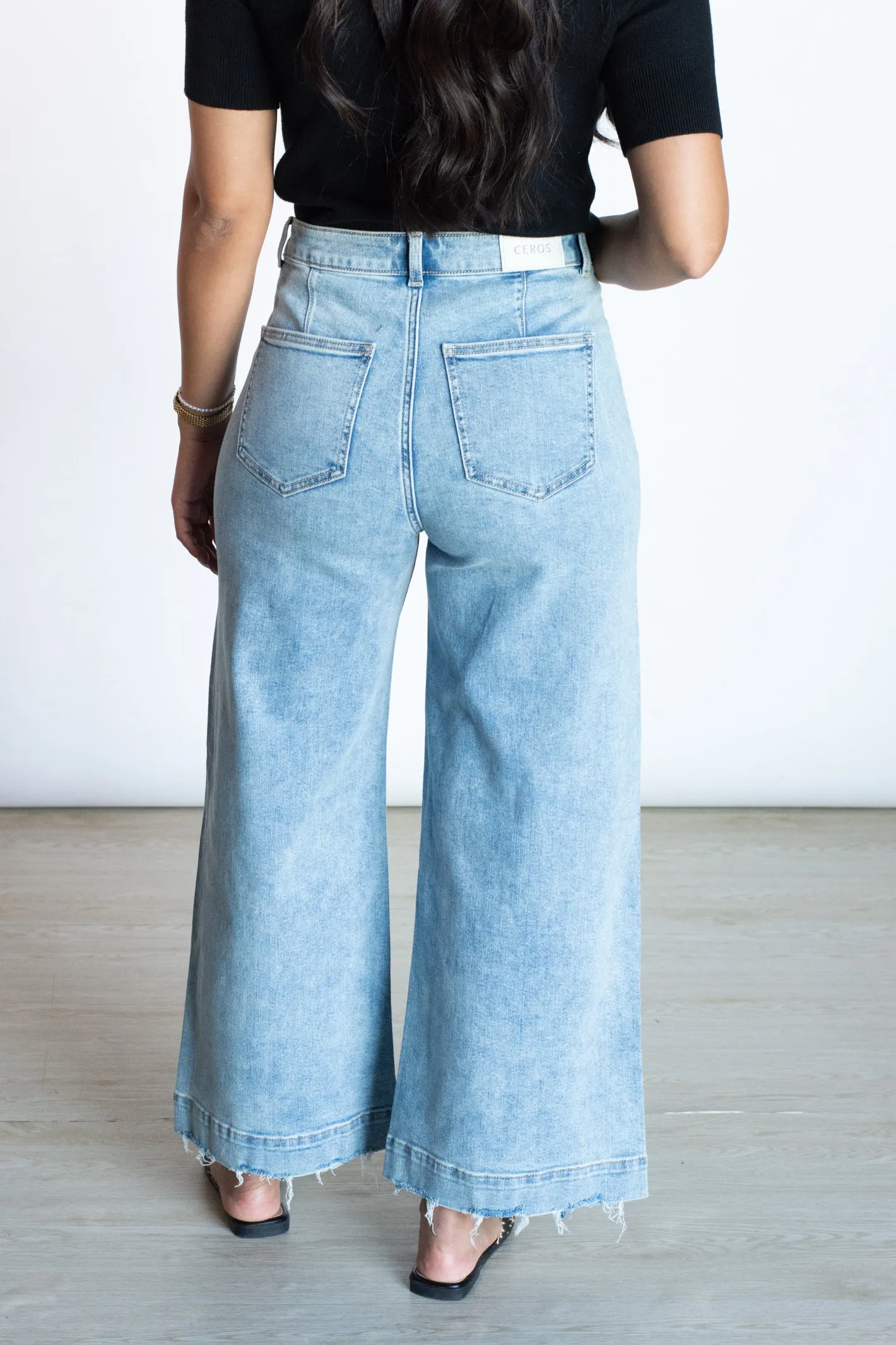 Can't Handle the Sass Light Wash Wide Leg Denim