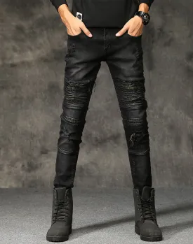 Casual Ripped Denim Pants High Street Jeans For Men