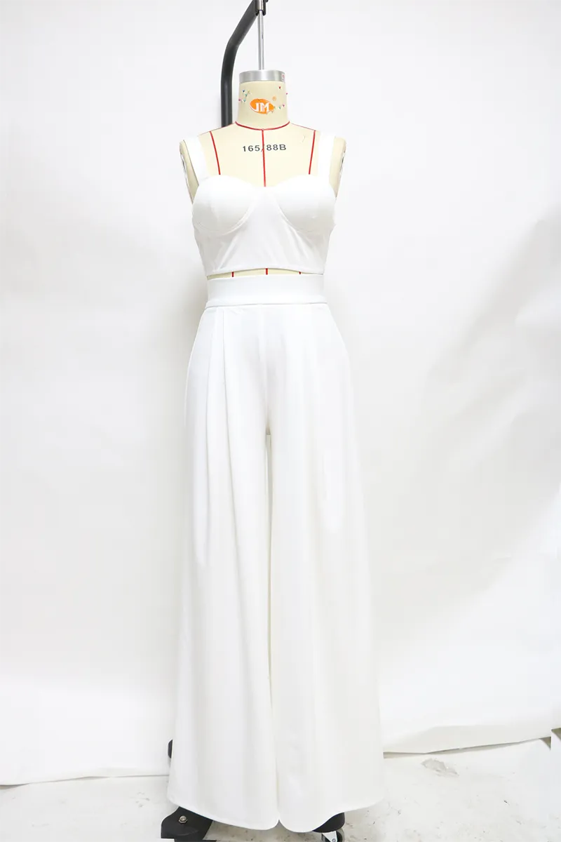 Casual Solid Patchwork Halter Sleeveless Two Pieces