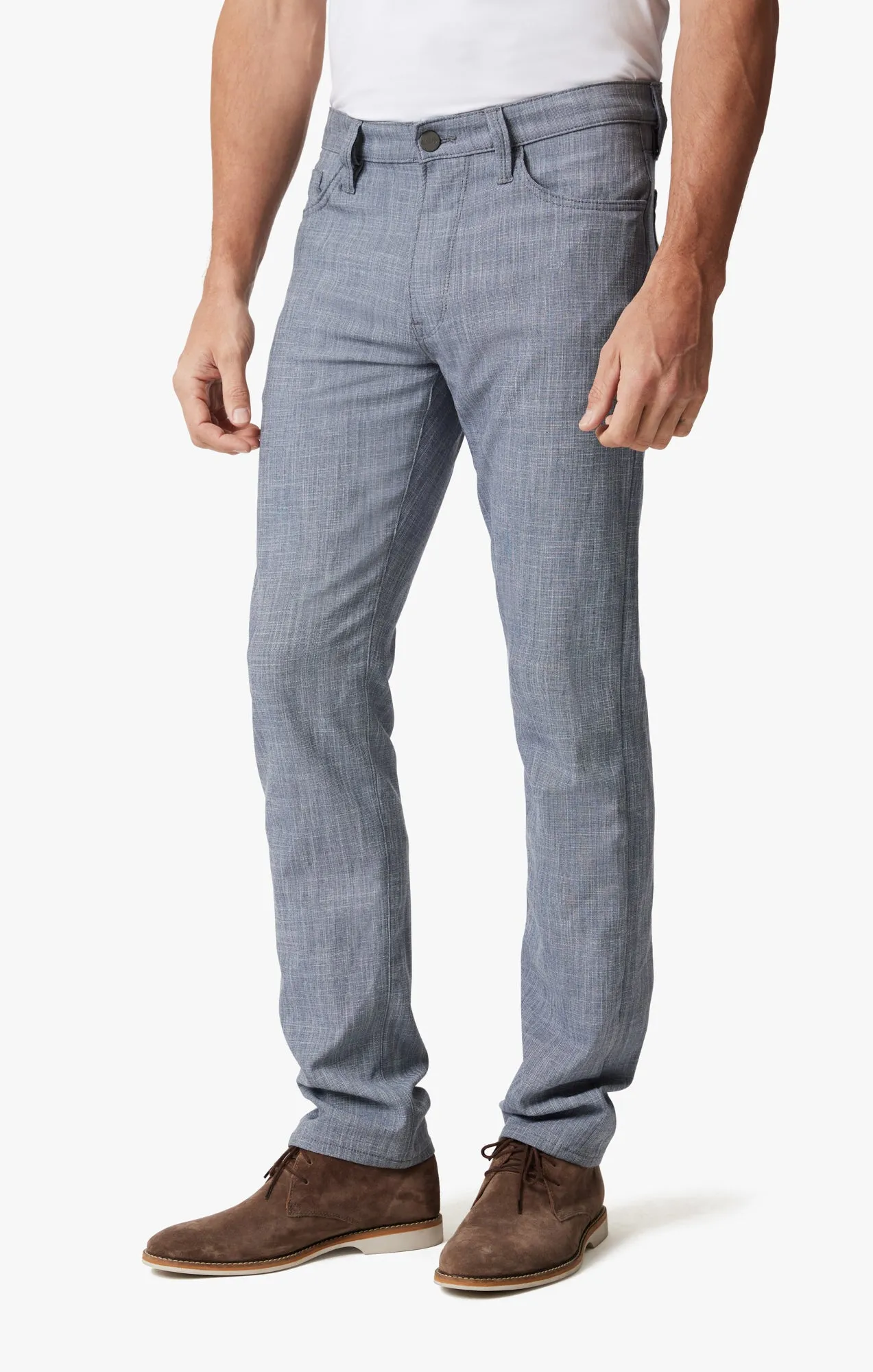 Courage Straight Leg Pants In Grey Cross Twill