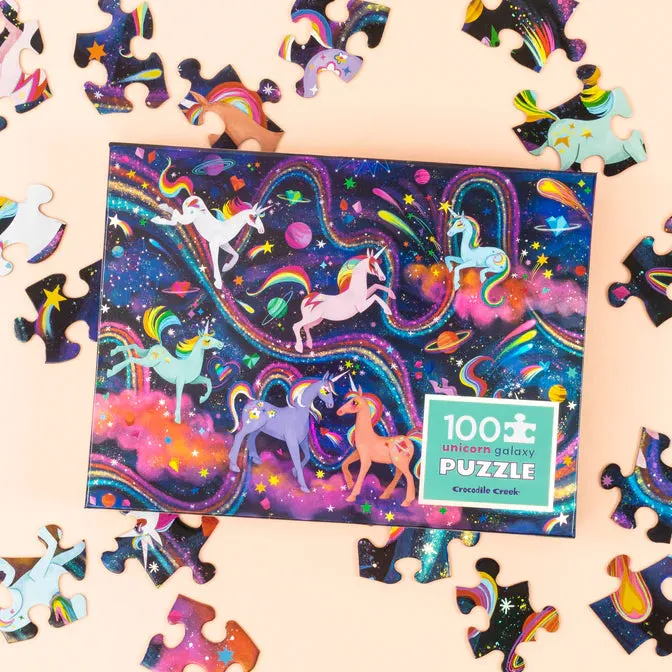 Crocodile Creek 23 - Holographic Unicorn Galaxy Puzzle 100pc