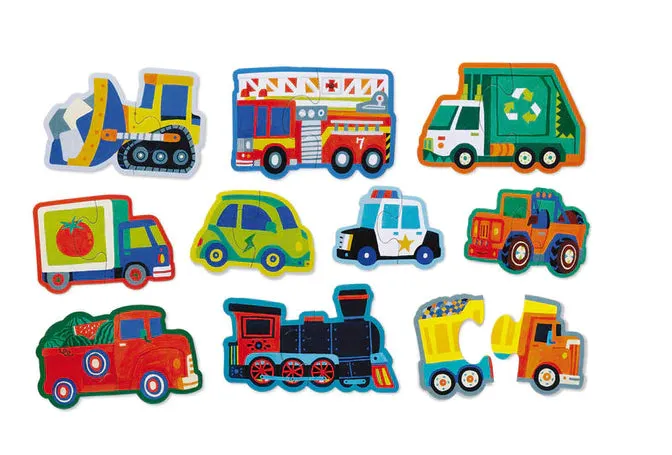 Crocodile Creek - Puzzle 10x2pcs - Lets Begin Vehicles