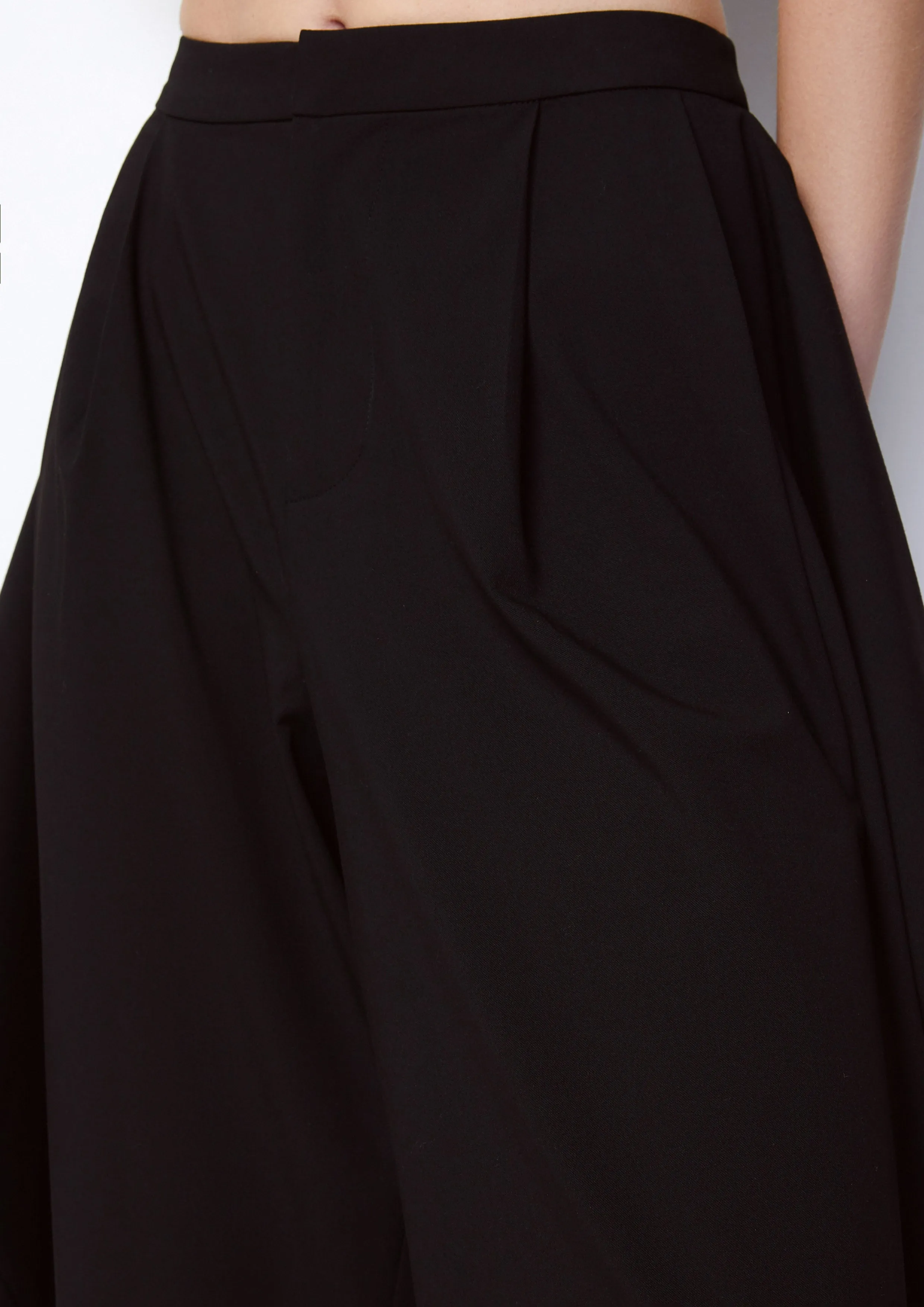 Draped Wing Wide Leg Pants