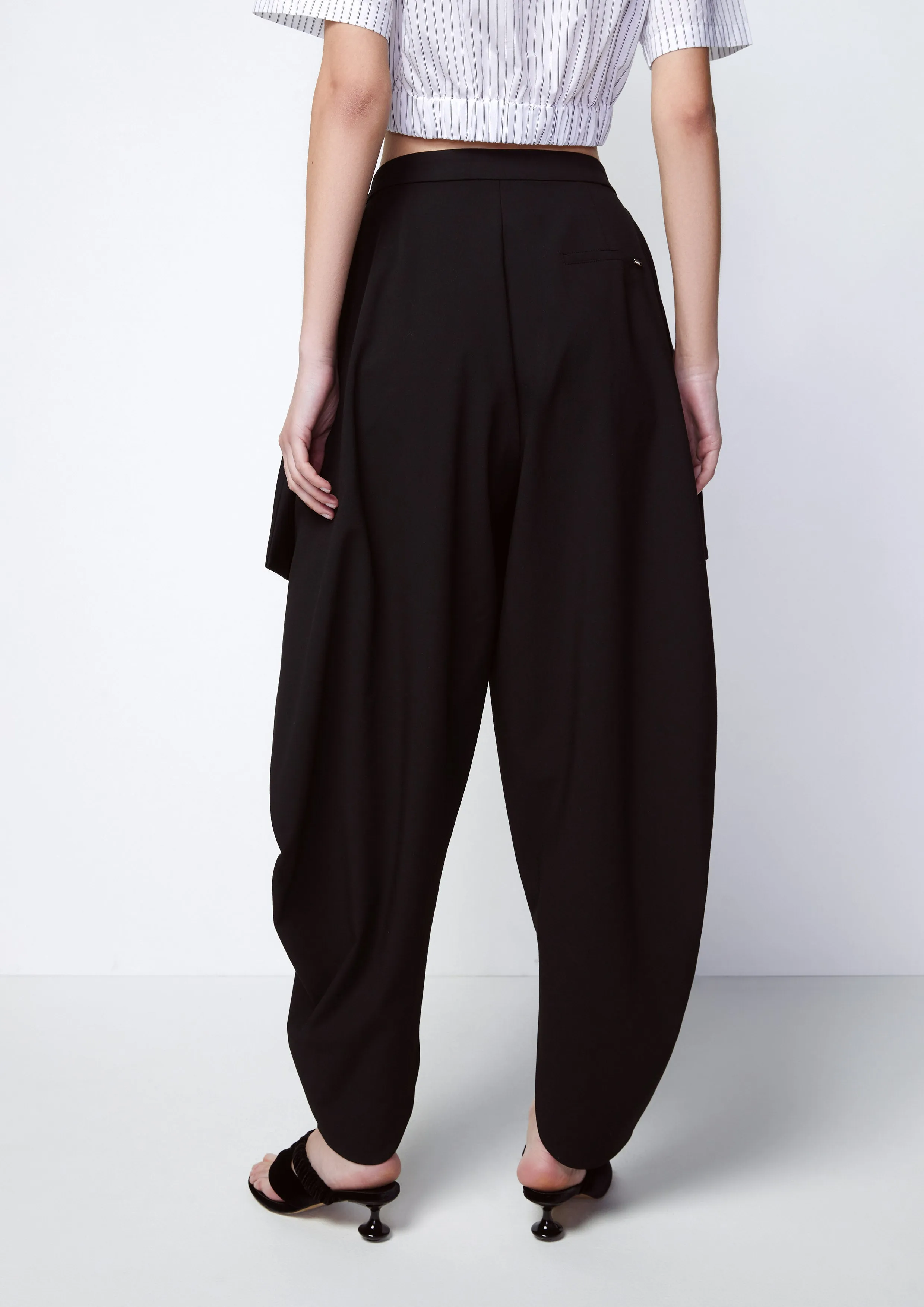 Draped Wing Wide Leg Pants