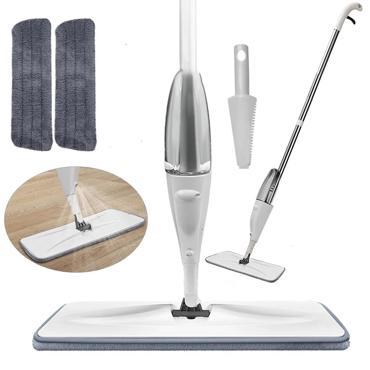 Floor Cleaning Wet Dry Microfiber Spray Mop with 2 Washable Pads Bn-link