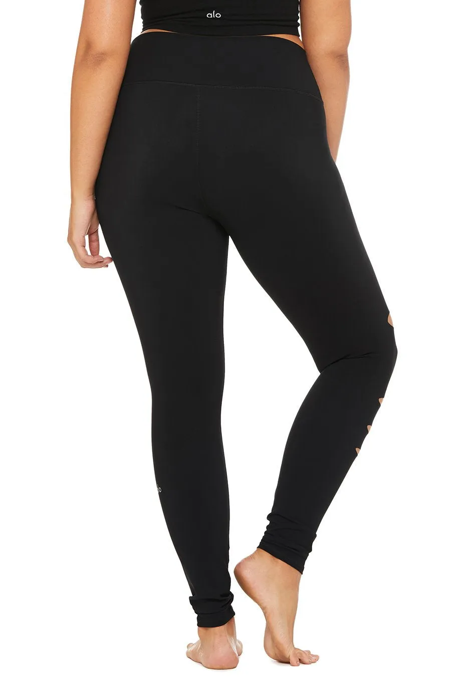 High-Waist Ripped Warrior Legging - Black
