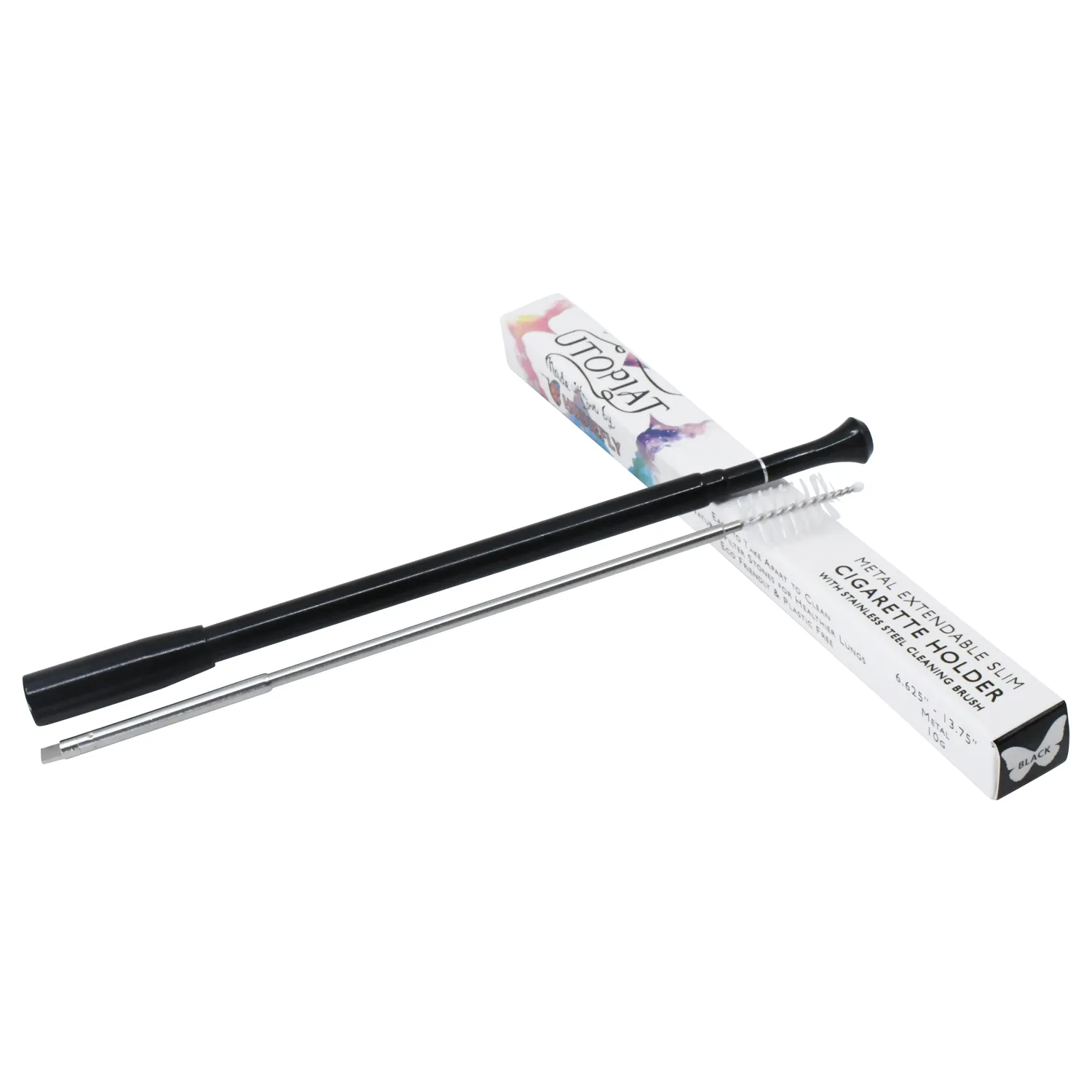 Holly Smoke-The Breakfast at Tiffany’s Inspired Functional Eco Metal Telescopic Cigarette Holder for Super slim Cigarettes