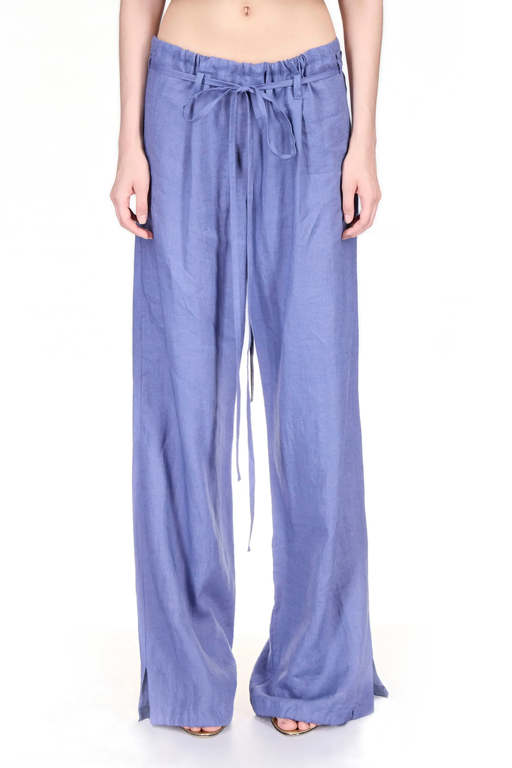 Indigo Wide Leg Drawstring Pants