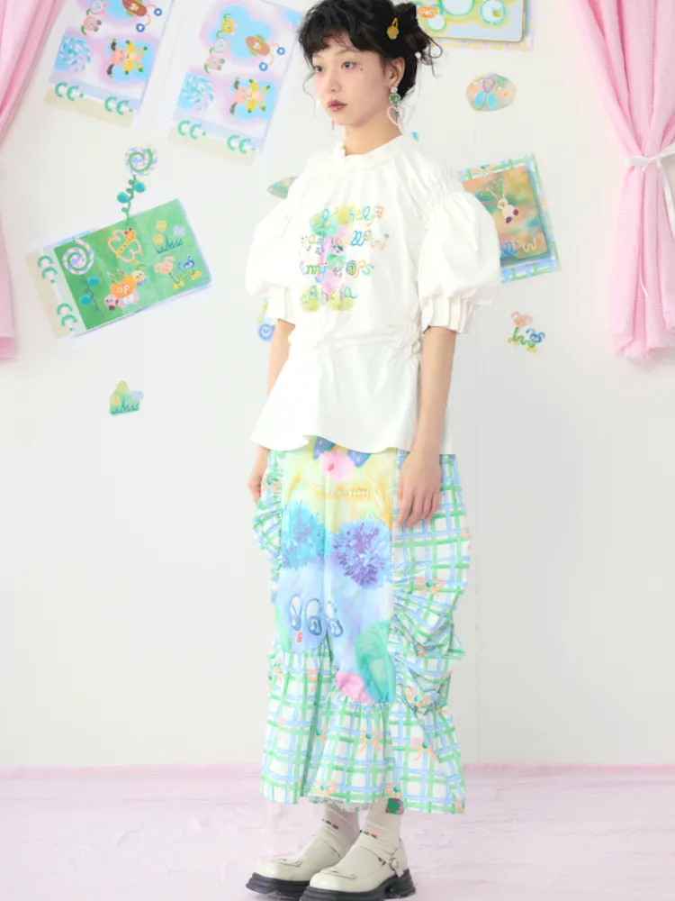 Loose Large Silhouette Lace Straight Leg Pants【s0000009075】