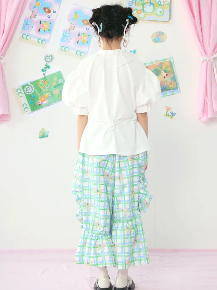 Loose Large Silhouette Lace Straight Leg Pants【s0000009075】
