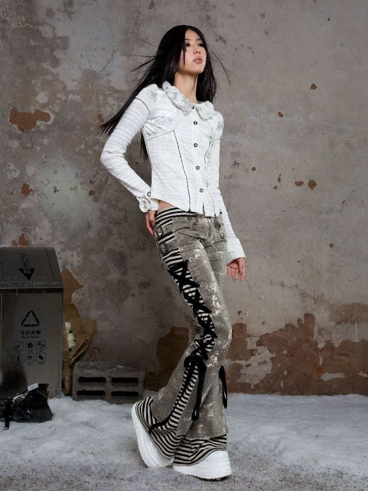 Low waist straight heavy pants【s0000010493】