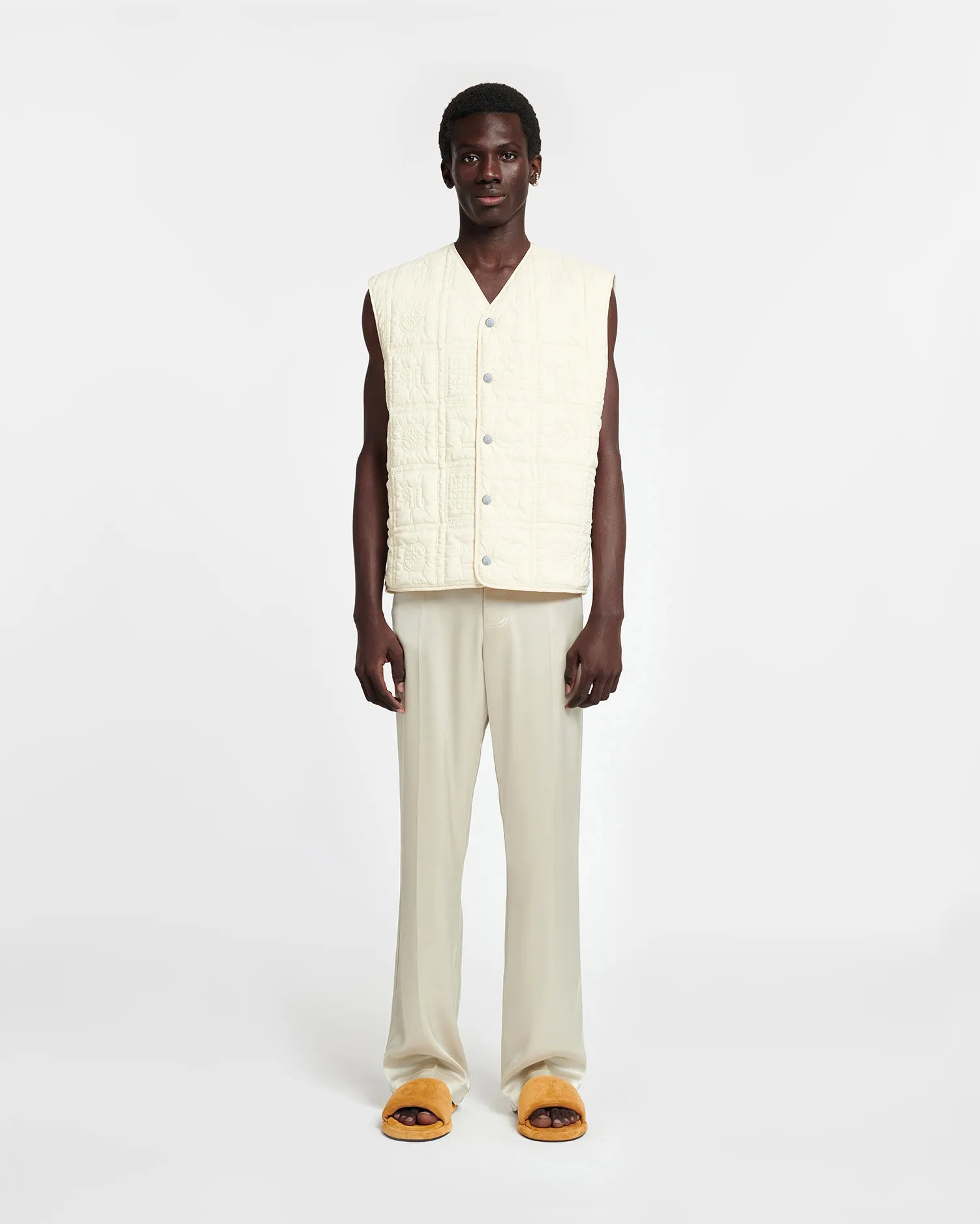 Macen - Satin Pants - Porcelain