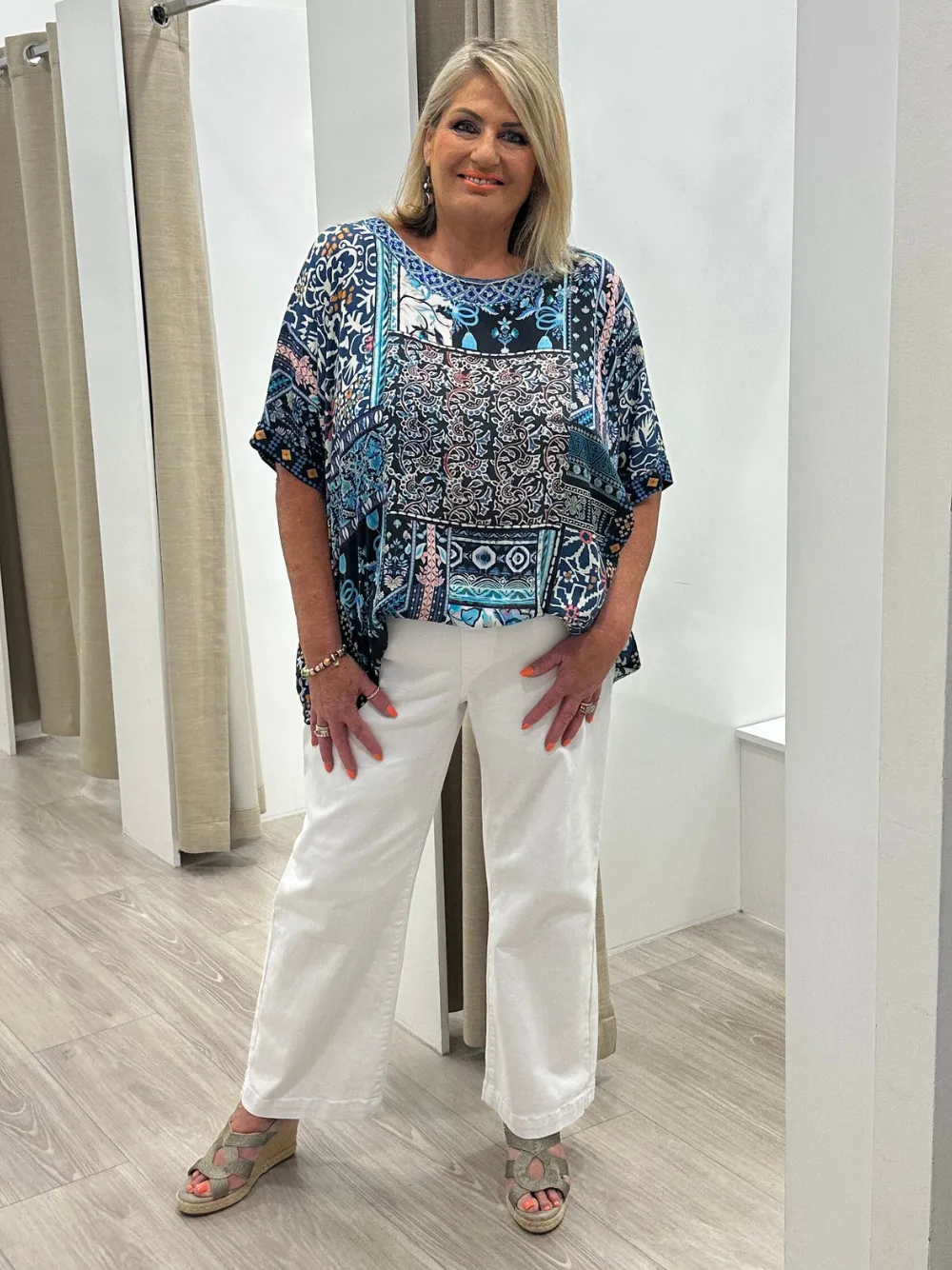 Maddy High Rise Wide Leg Jean - White