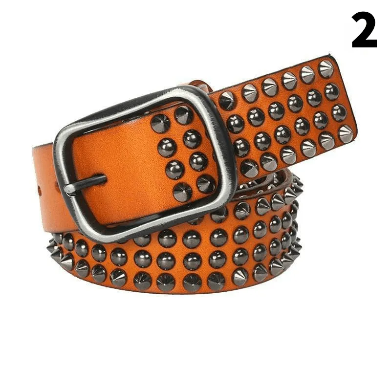Men's Gothic Ripped Crack Belts With Rivets