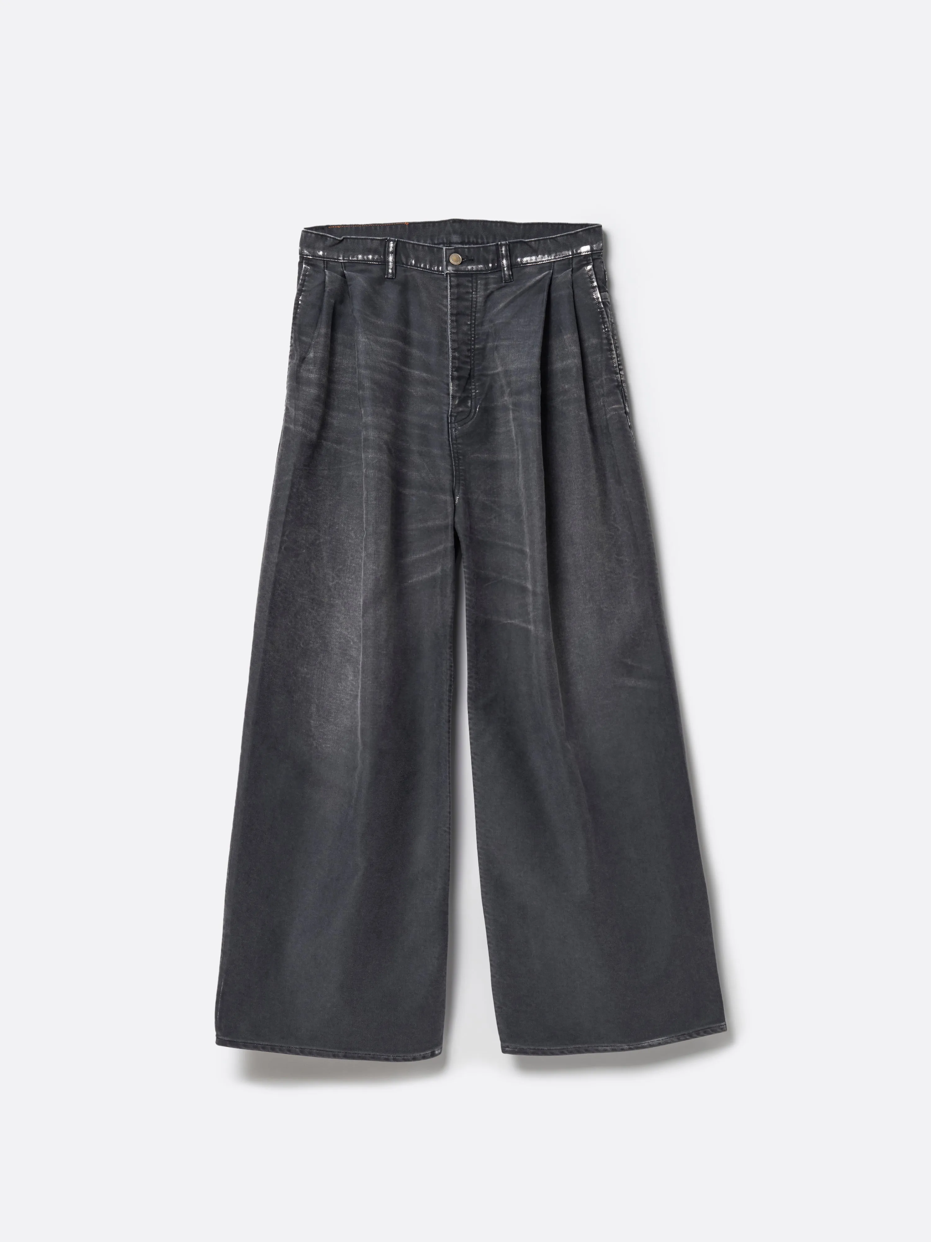 MOLESKINE 2TUCK WIDE BAGGY PANTS .12【BLACK】