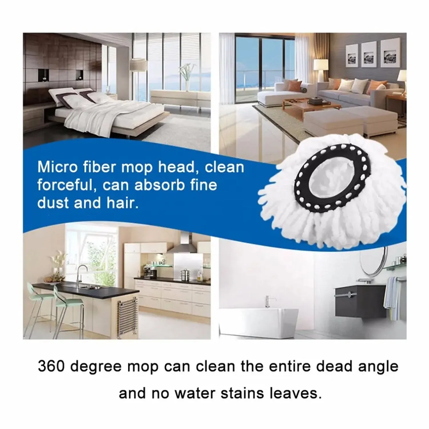 Polyester Mop Head Refill Easy to Replace & Easy To use Premium Refill For All Type Mop Use
