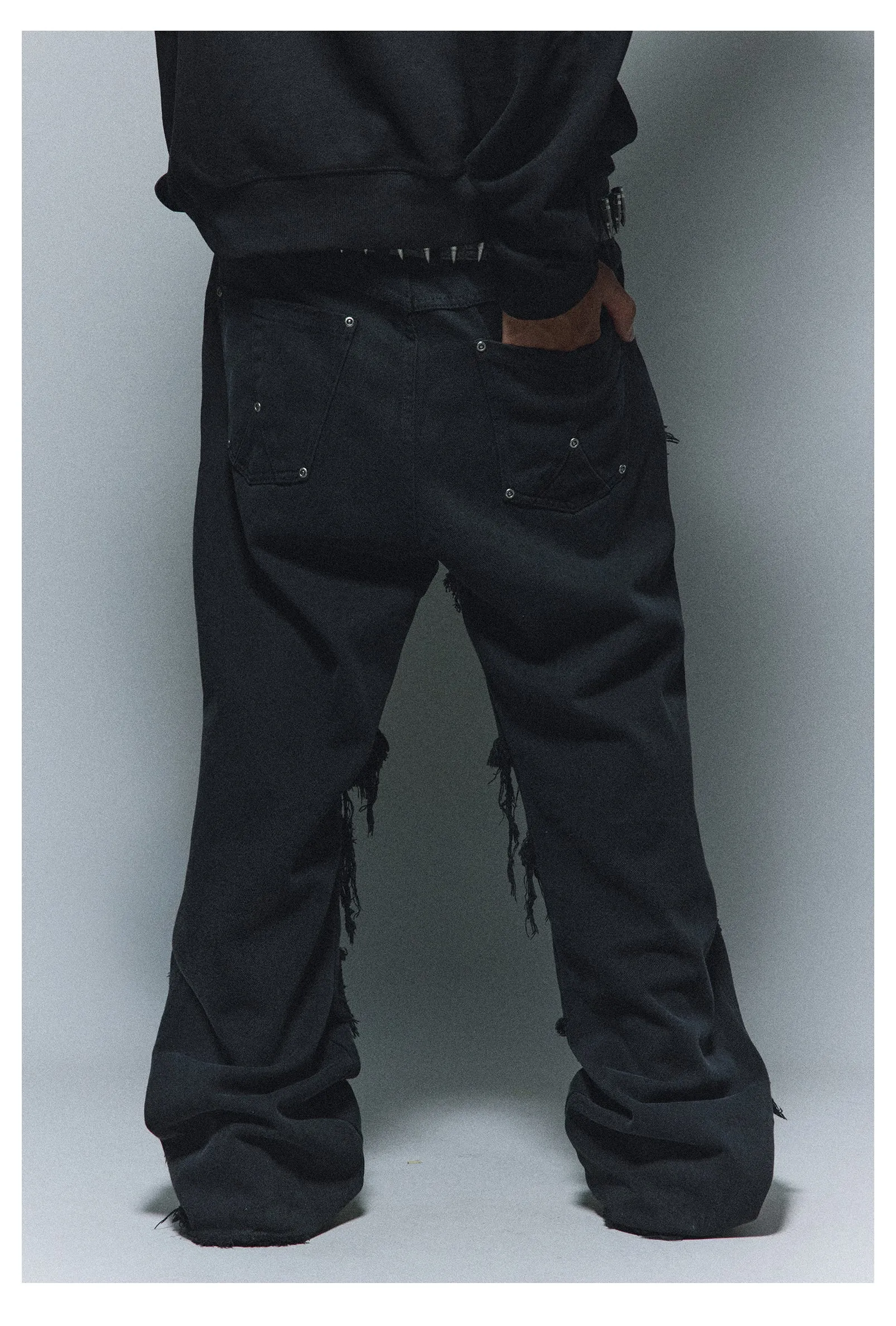 Ripped Bootcut Pants