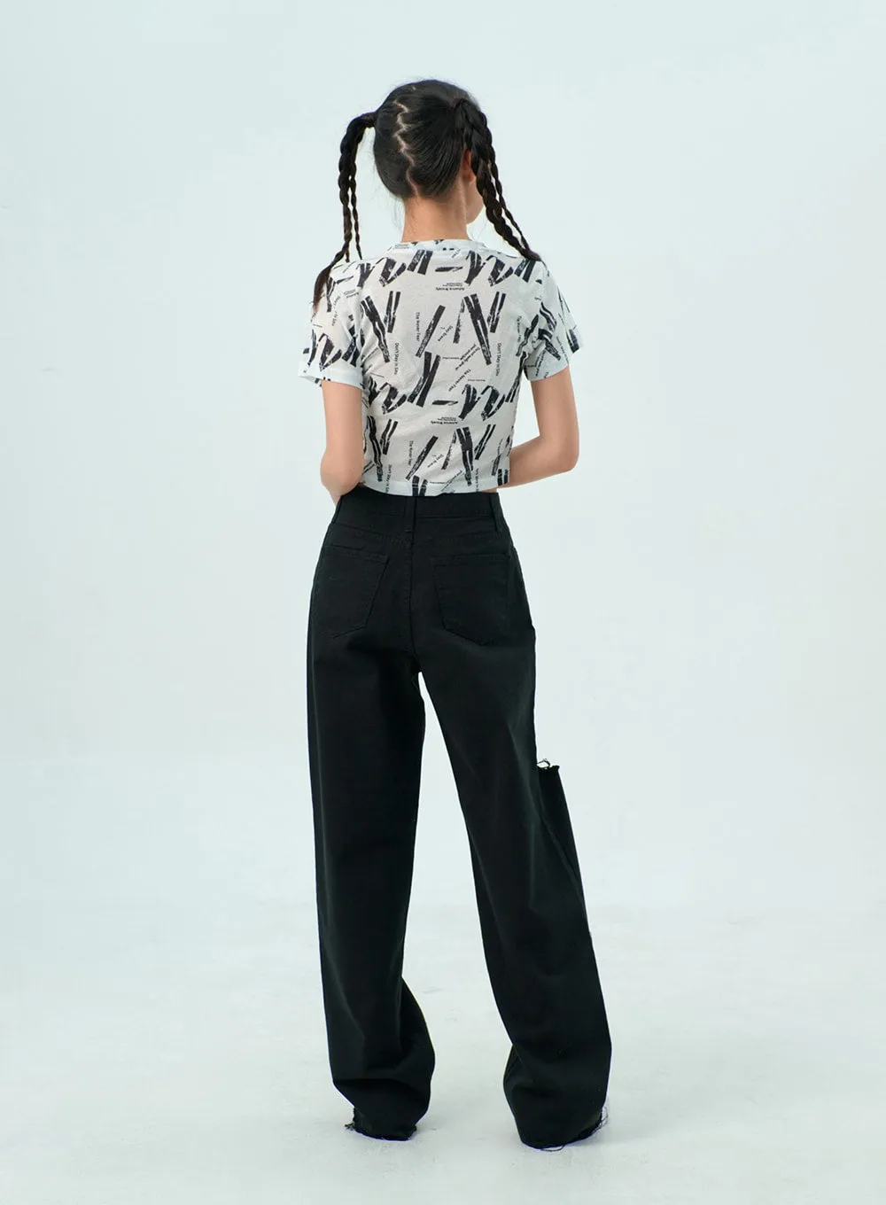 Ripped Cotton Pants BY317