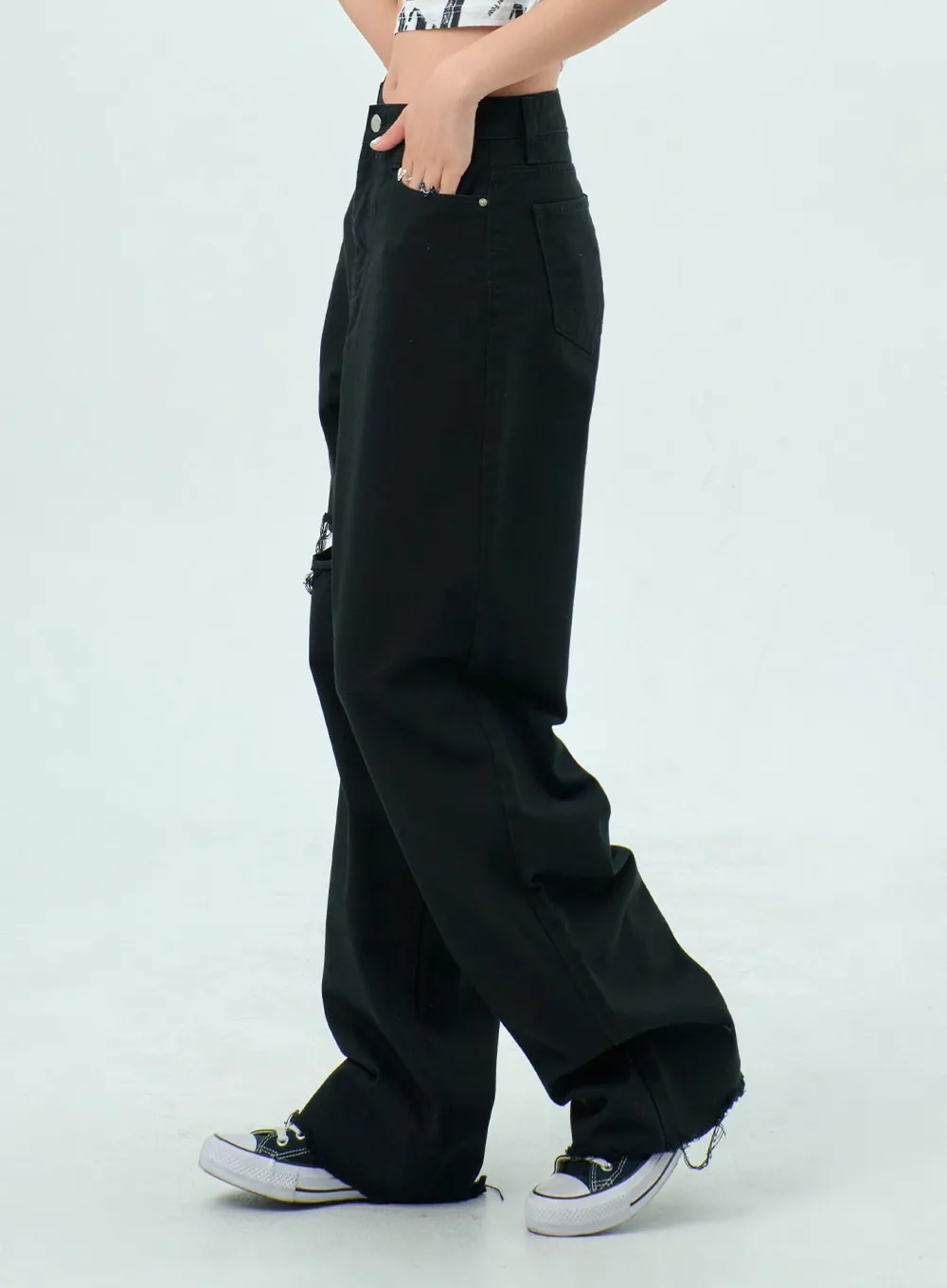Ripped Cotton Pants BY317
