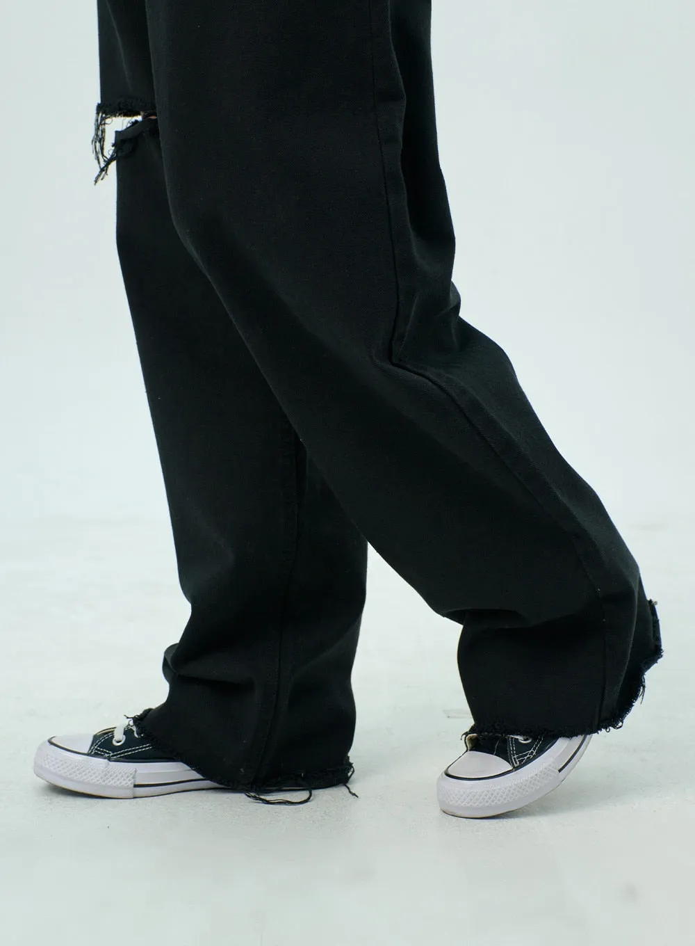 Ripped Cotton Pants BY317