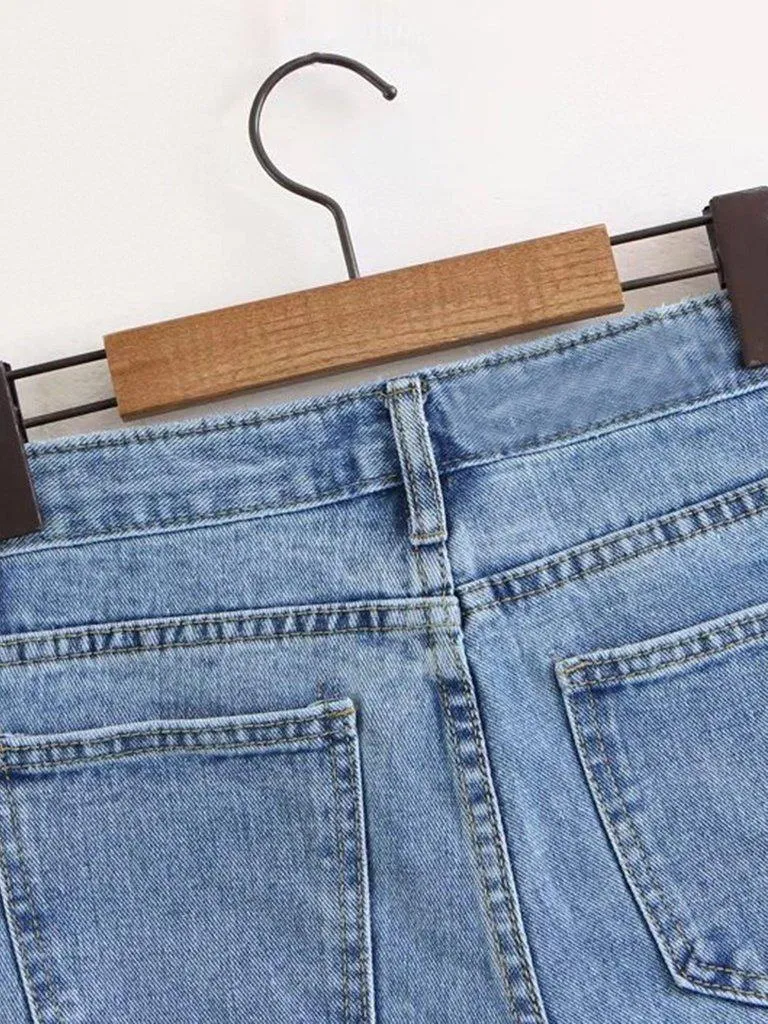 Rolled Hem Denim Shorts
