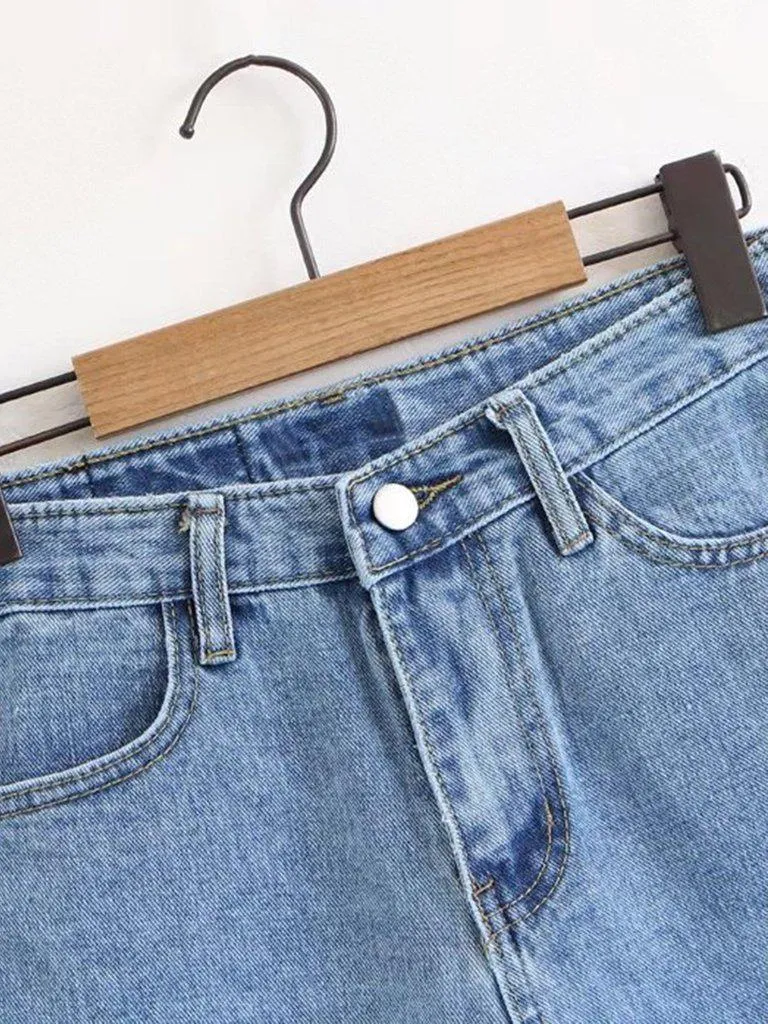 Rolled Hem Denim Shorts