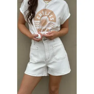 Shorts That 70s Denim - White