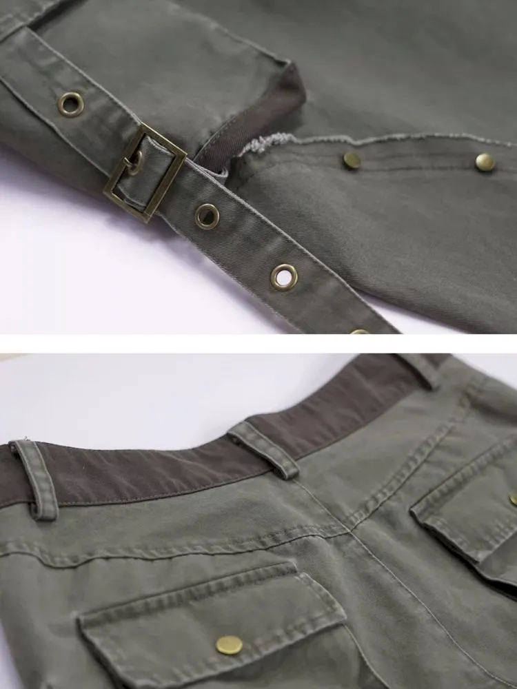 Splicing skinny straight pants【s0000009918】