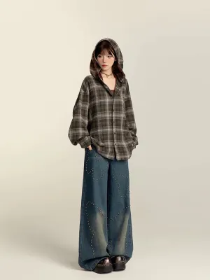 Studded Butterfly Wide-Leg Jeans / スタッズ バタフライ ワイドレッグ ジーンズ