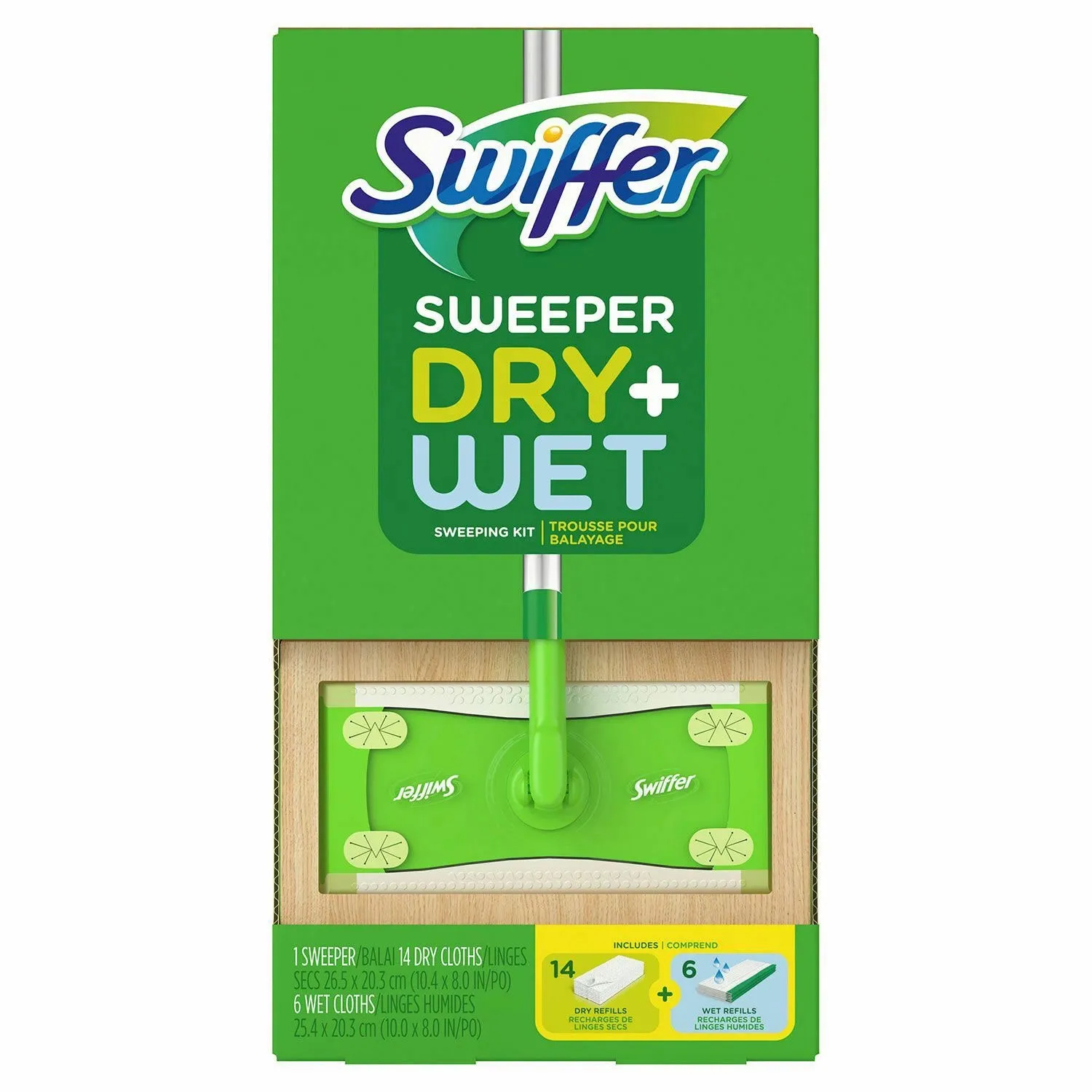 Swiffer Sweeper Dry   Wet Sweeping Kit - 1 Sweeper   14 Dry Cloths   6 Wet Cloths