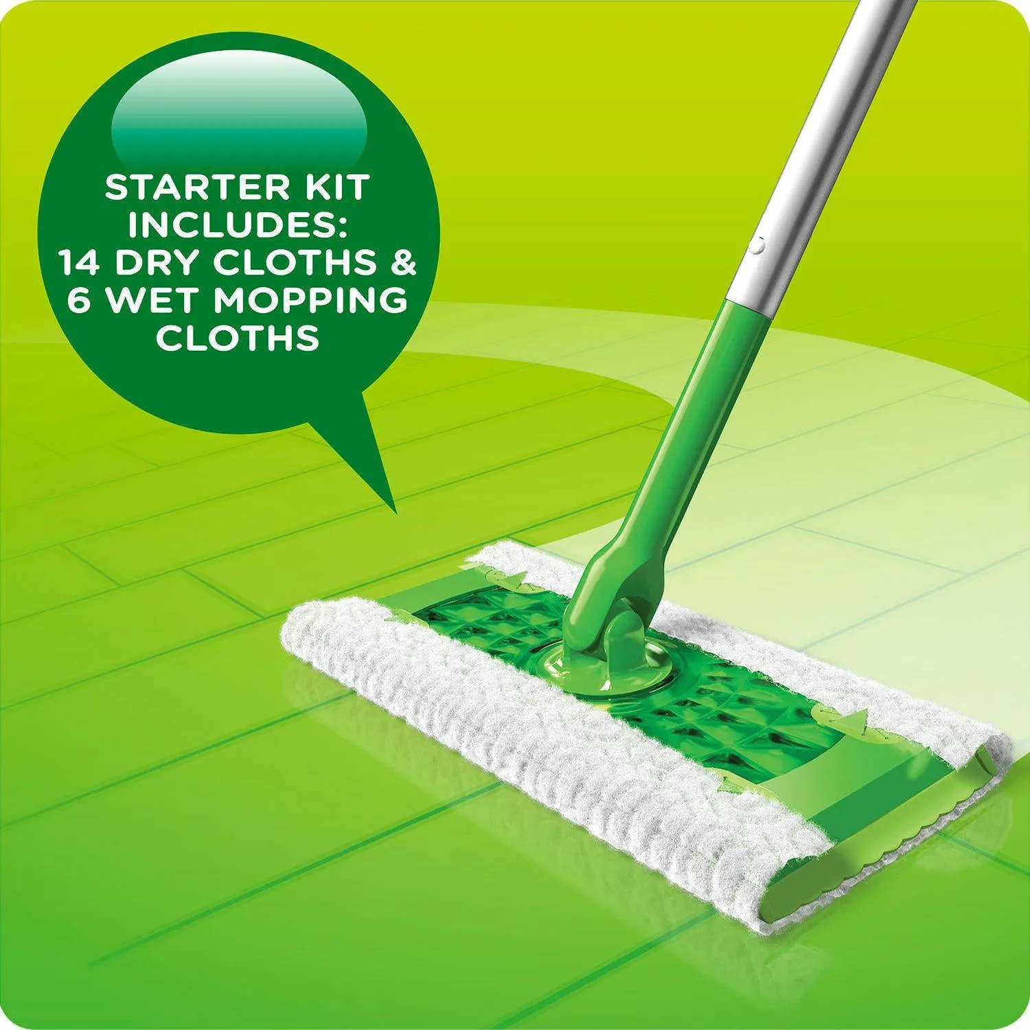 Swiffer Sweeper Dry   Wet Sweeping Kit - 1 Sweeper   14 Dry Cloths   6 Wet Cloths