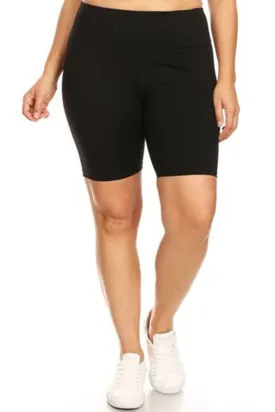 Womens Plus Active Yoga High Rise Matte Workout Running Biker Shorts
