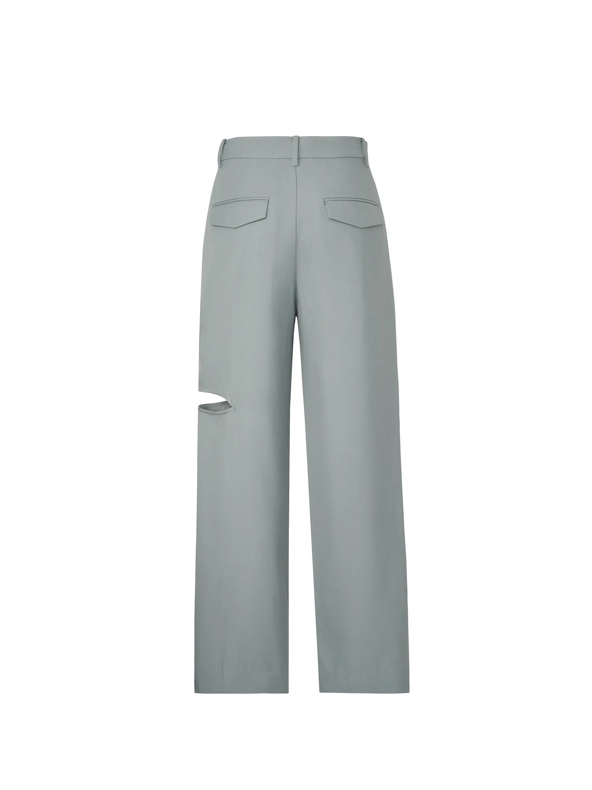 Wool Blend Ripped Suit Pants
